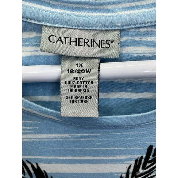 Catherines Top Sparkle Knit 3/4 Sleeve Women’s Plus Size 1X Blue - Picture 4 of 10